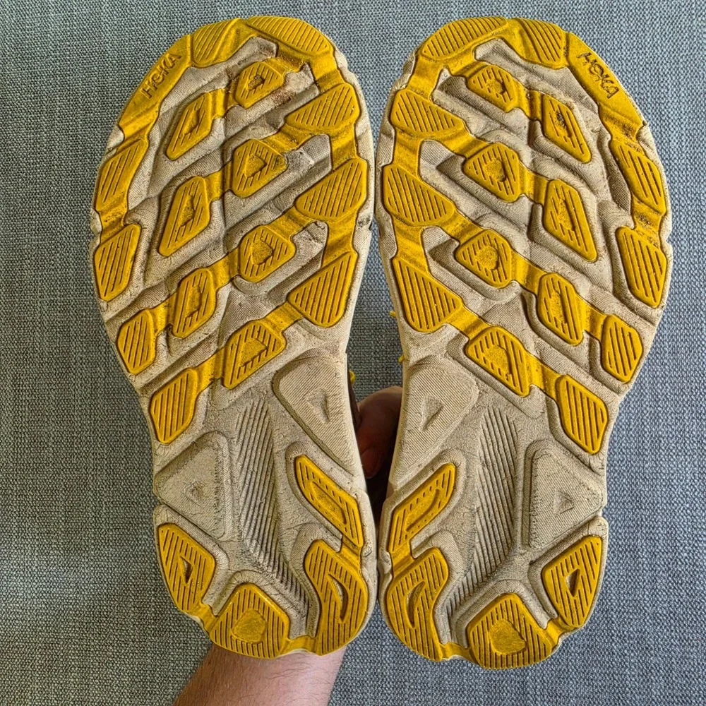 Hoka Clifton 9 Running Shoes Youth 7MD Orange Tan Blue Yellow Sneakers‎